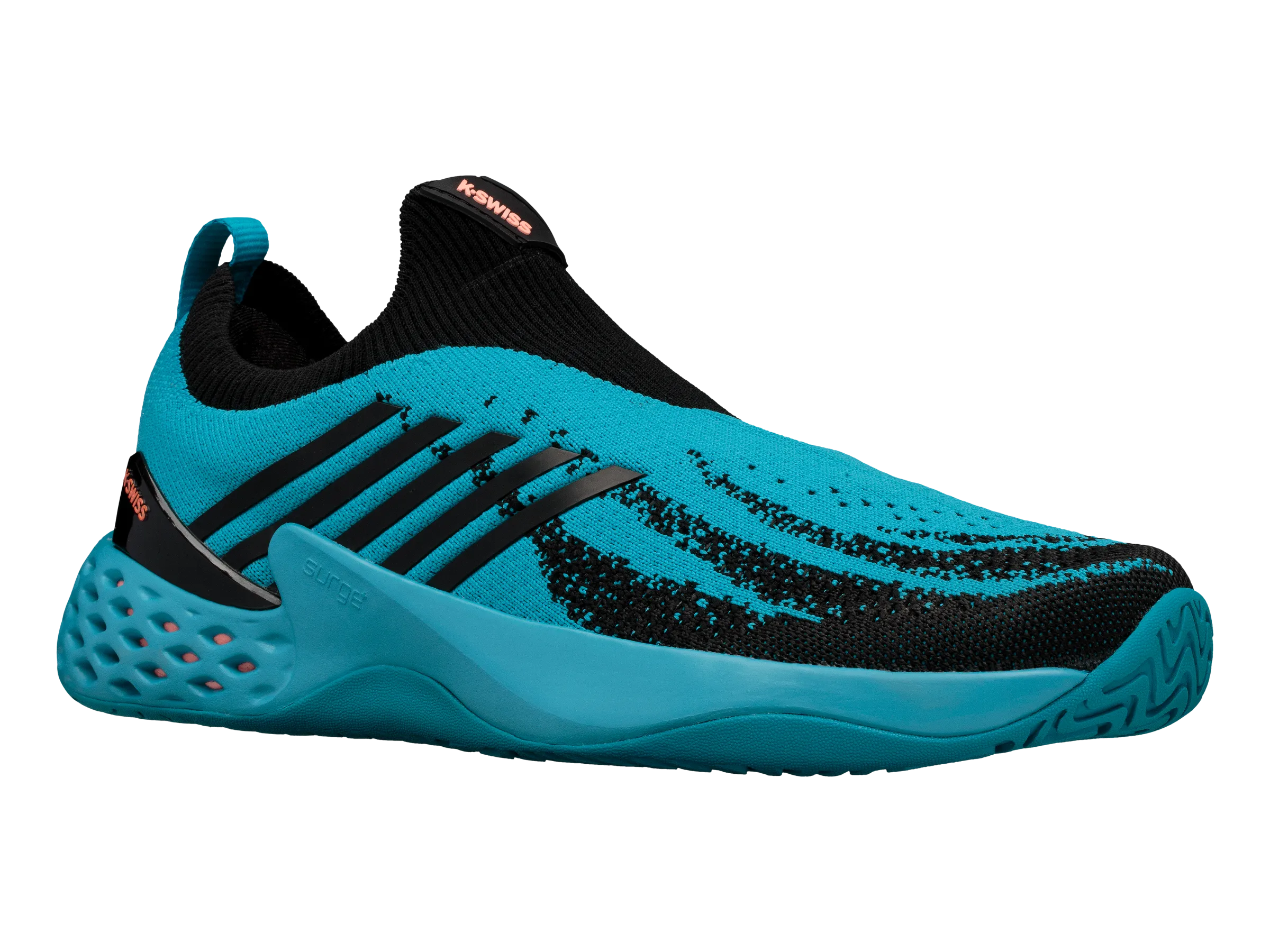 06137-476-M | MENS AERO KNIT | ALGIERS BLUE/BLACK/SOFT NEON ORANGE