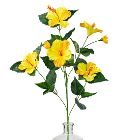 28" Hibiscus Spray: Yellow