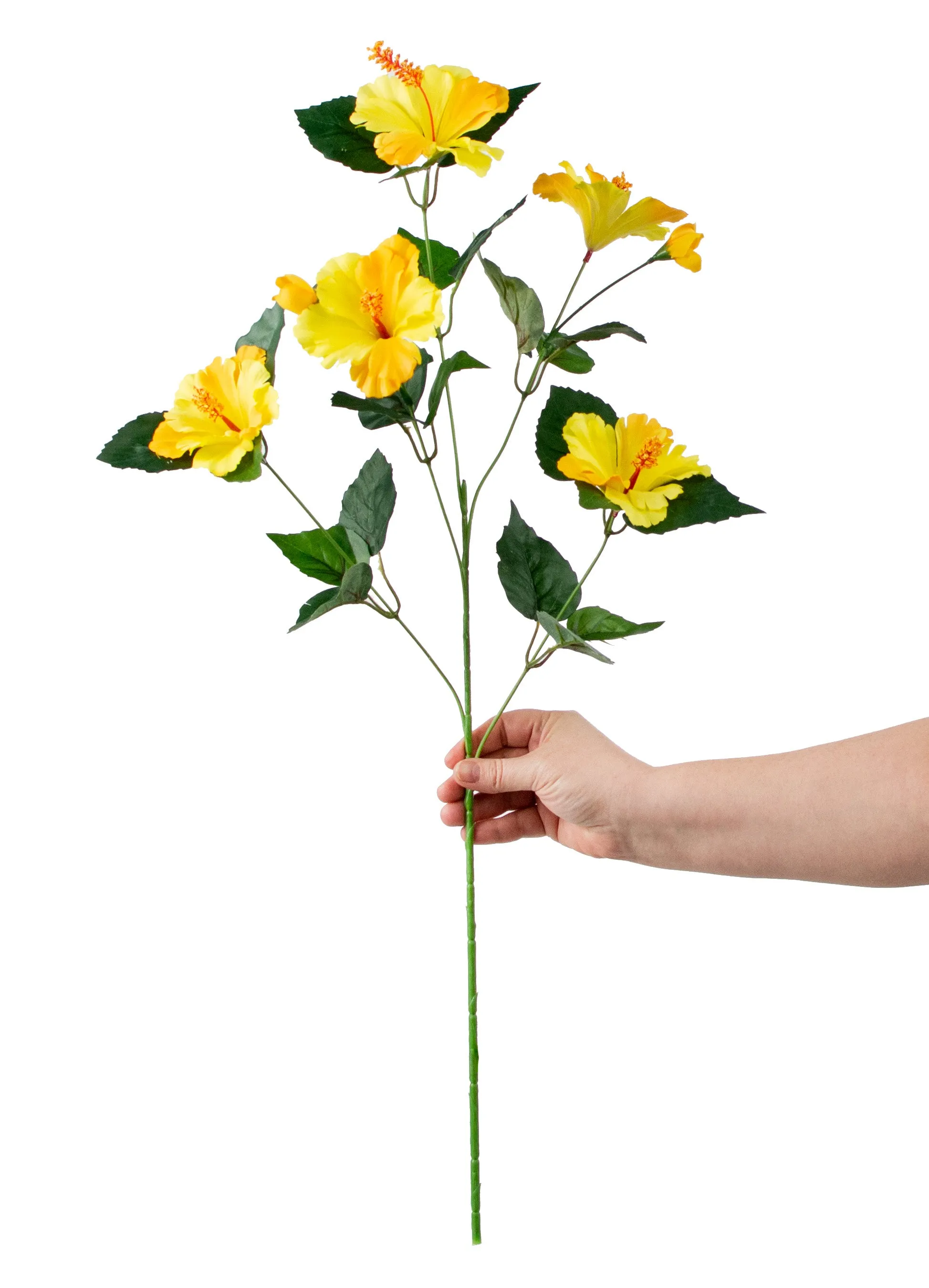 28" Hibiscus Spray: Yellow