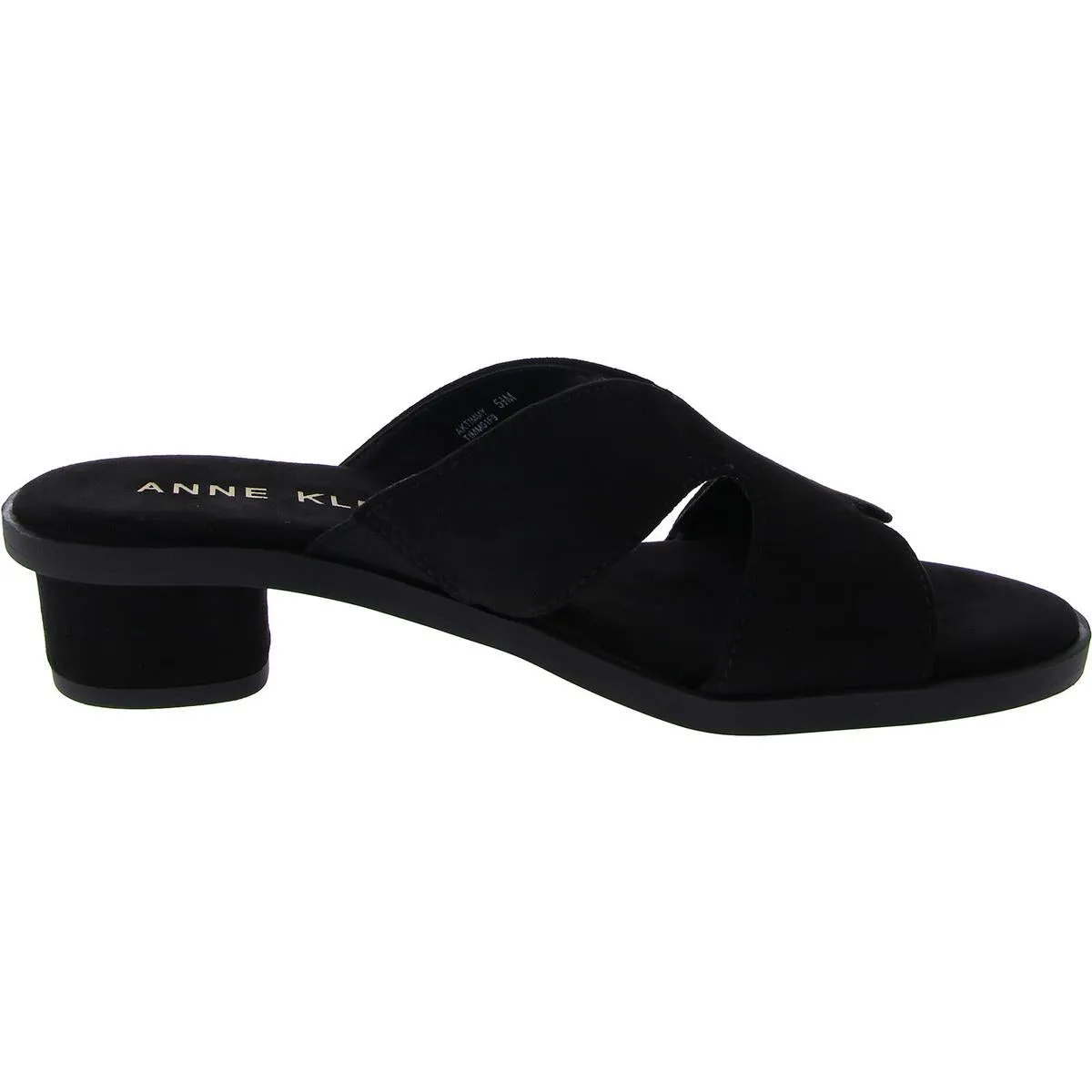 Anne Klein Womens Timmy Faux Suede Slip On Slide Sandals
