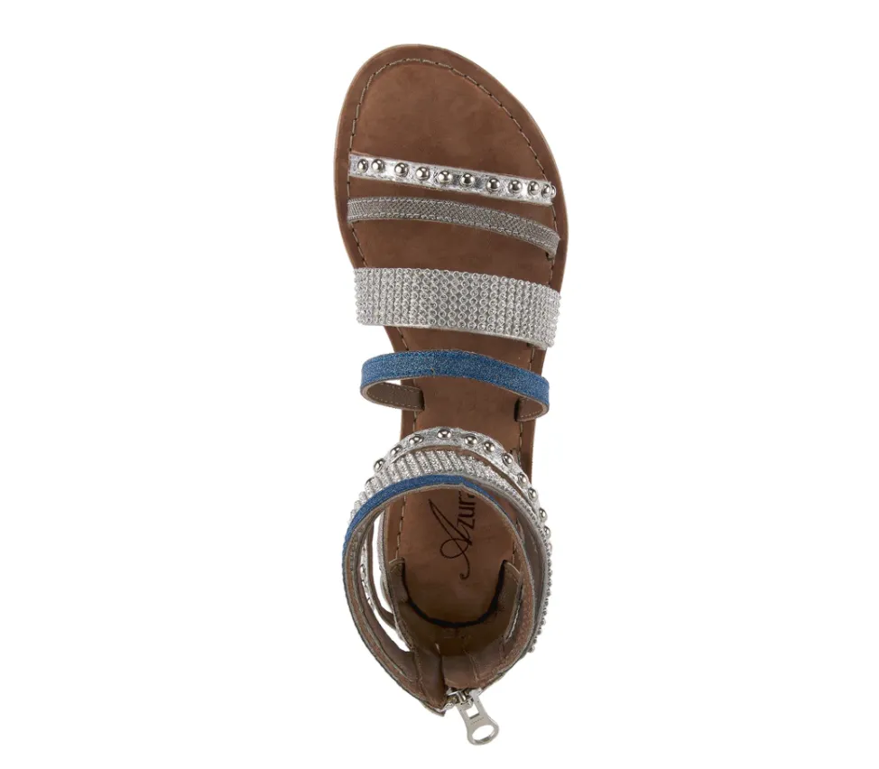 Azura BELALIA - SLM Silver Multi Leather SlingBack Sandals