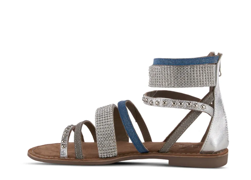 Azura BELALIA - SLM Silver Multi Leather SlingBack Sandals