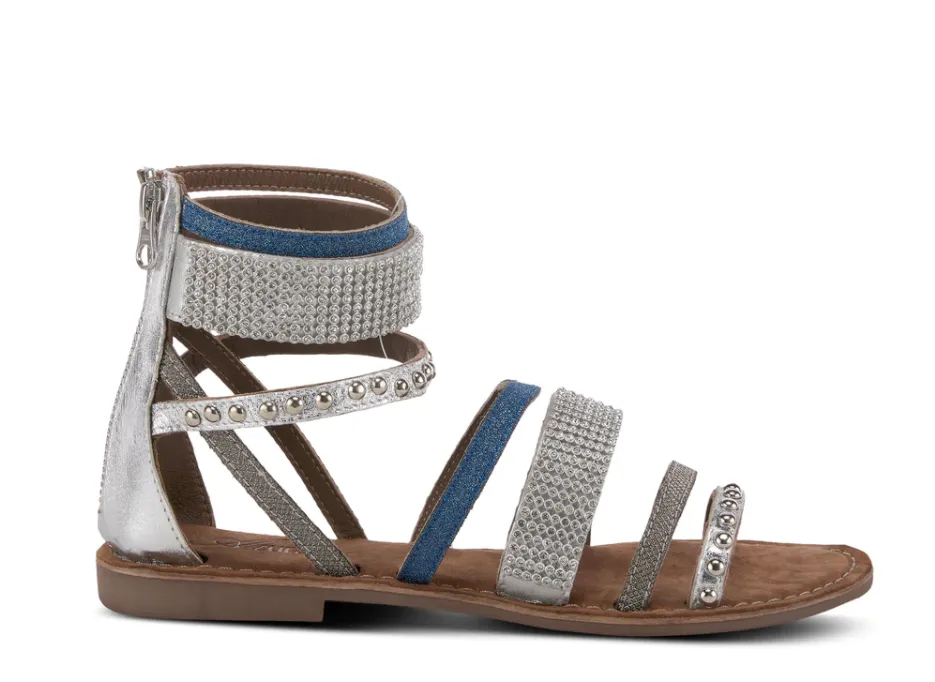 Azura BELALIA - SLM Silver Multi Leather SlingBack Sandals