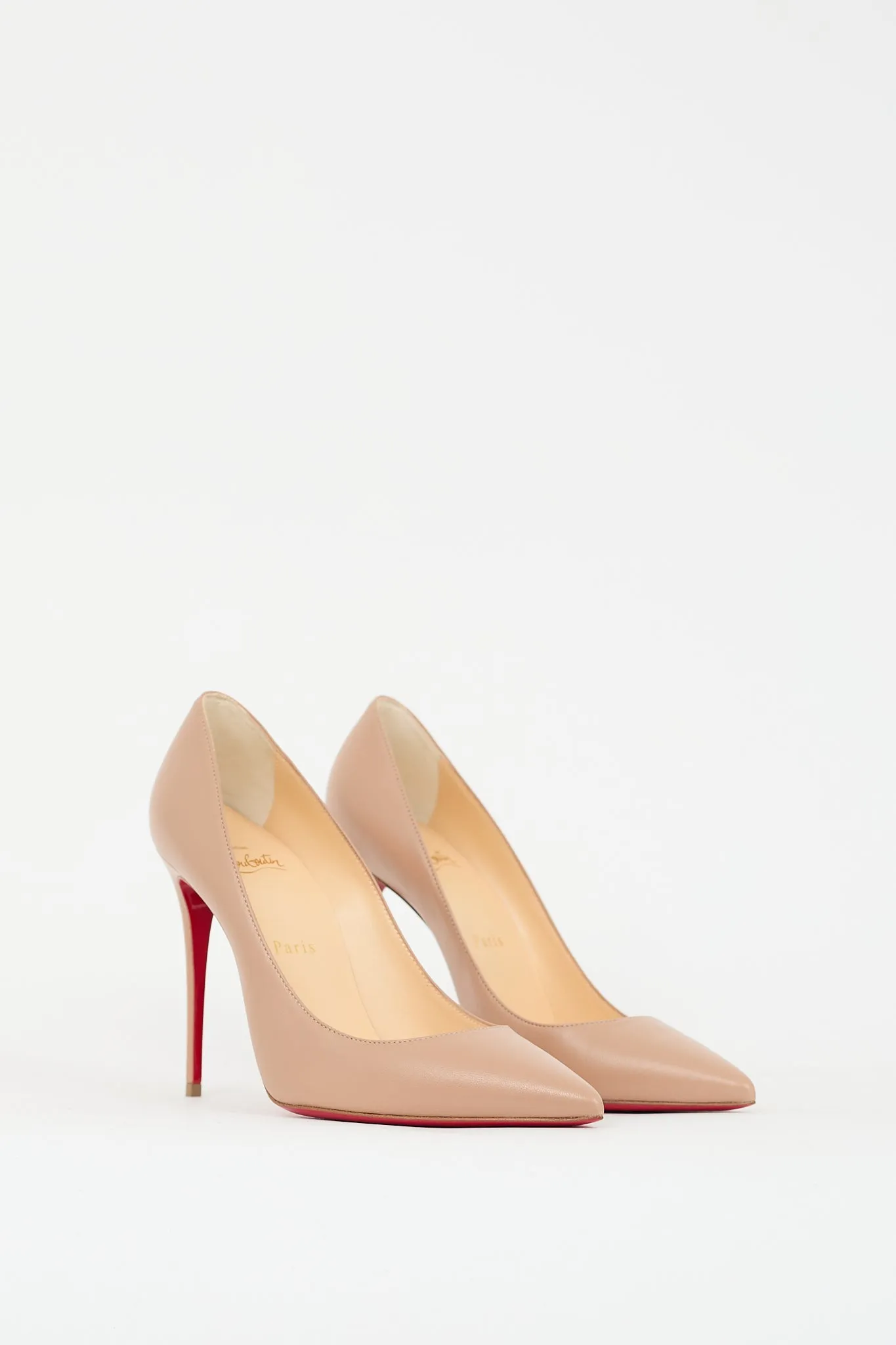 Beige Leather Kate Pump