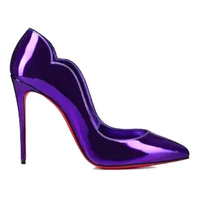 Christian Louboutin Hot Chick 100 Metallic mirrored Leather Purple Pumps