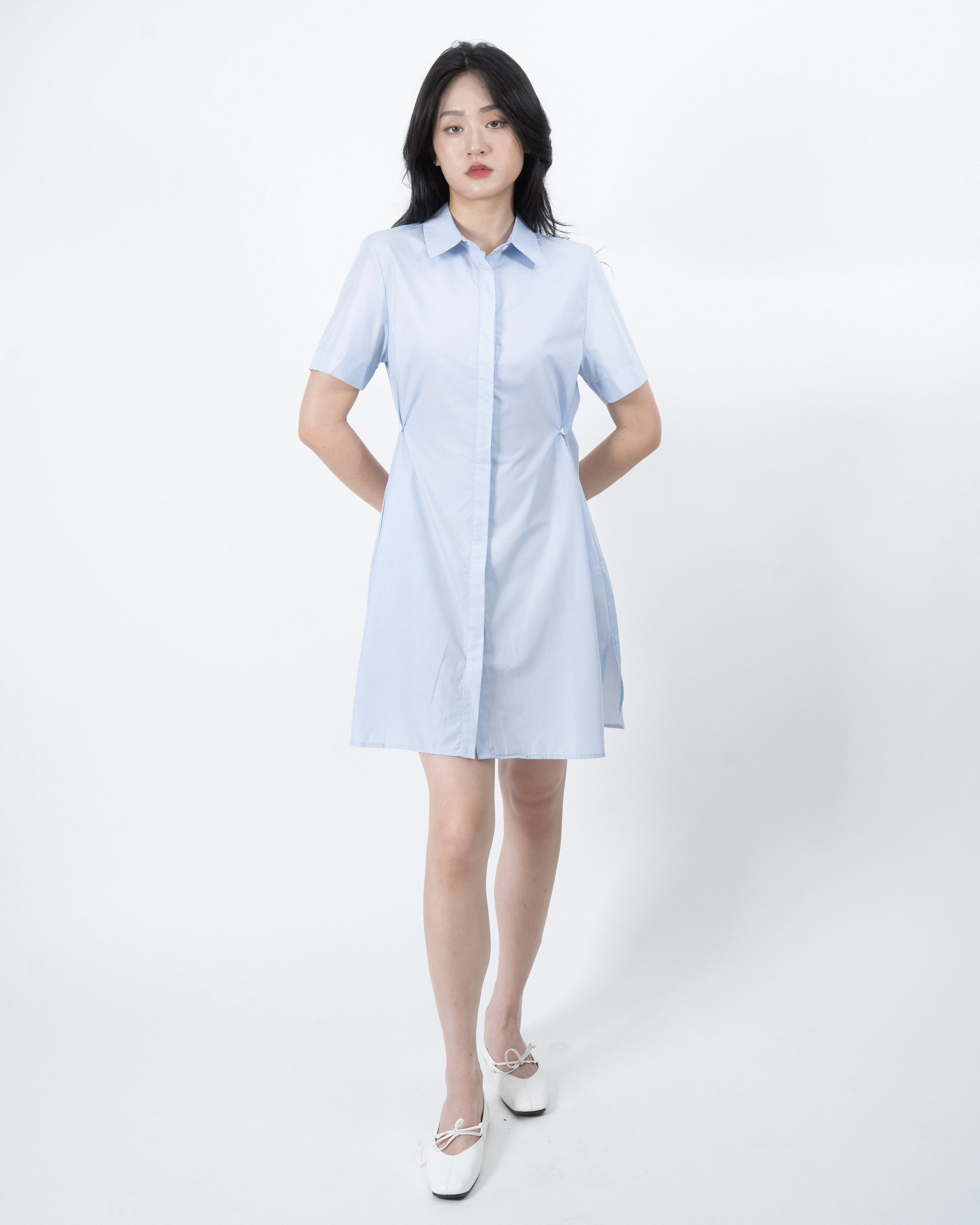 Clara Multi-Wear Shirt Dress (Light Blue)
