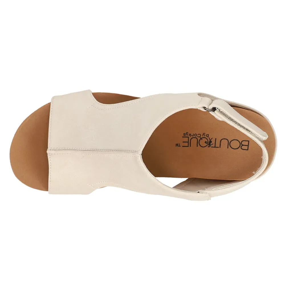 Corkys Women's Carley Wedge Sandal - Cream 30-5316