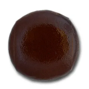 Glossy Chocolate Brown Leather Button (Made in Italy)