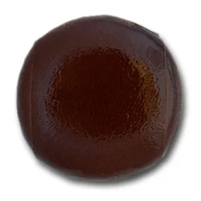 Glossy Chocolate Brown Leather Button (Made in Italy)