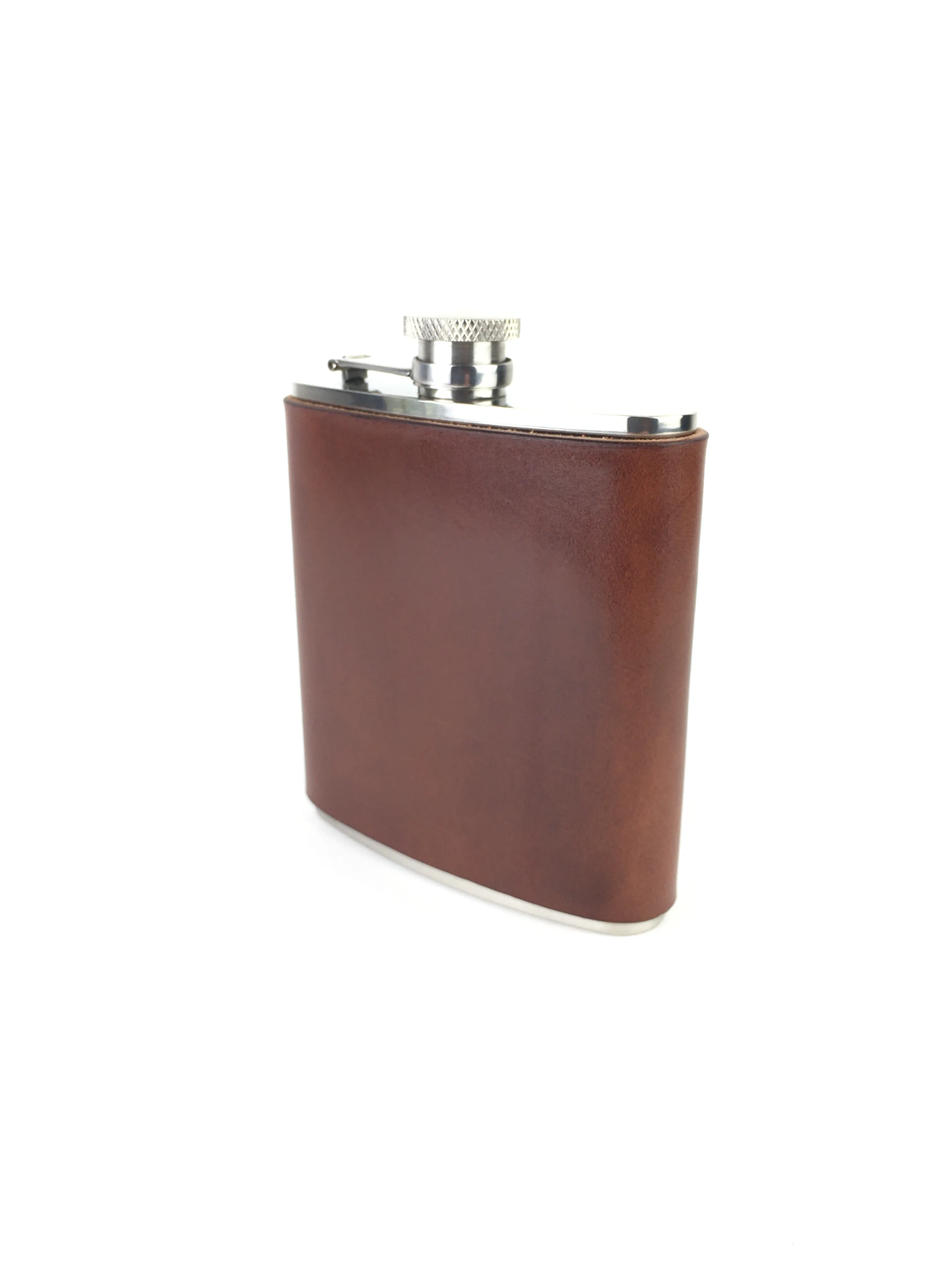 H B WHISKY FLASK | ESPRESSO BROWN LEATHER