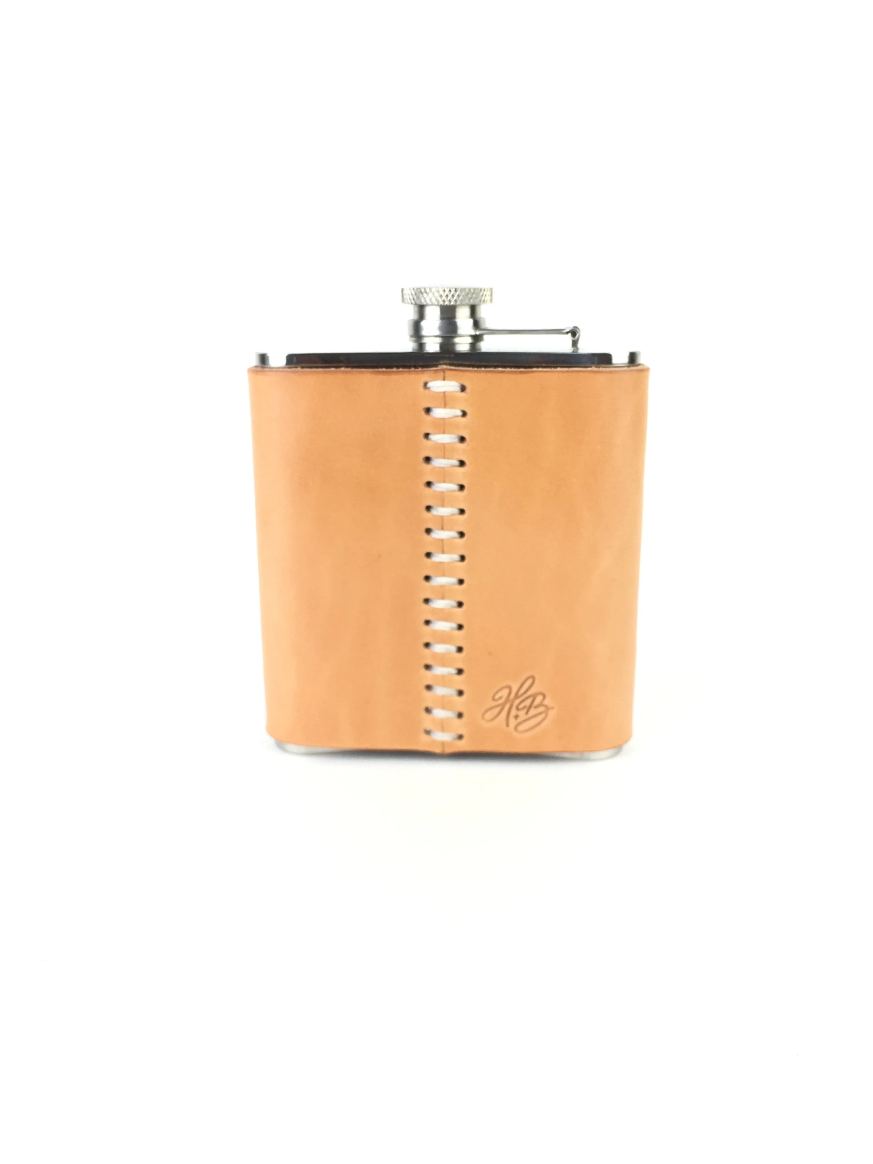 H B WHISKY FLASK | RUSSET LEATHER