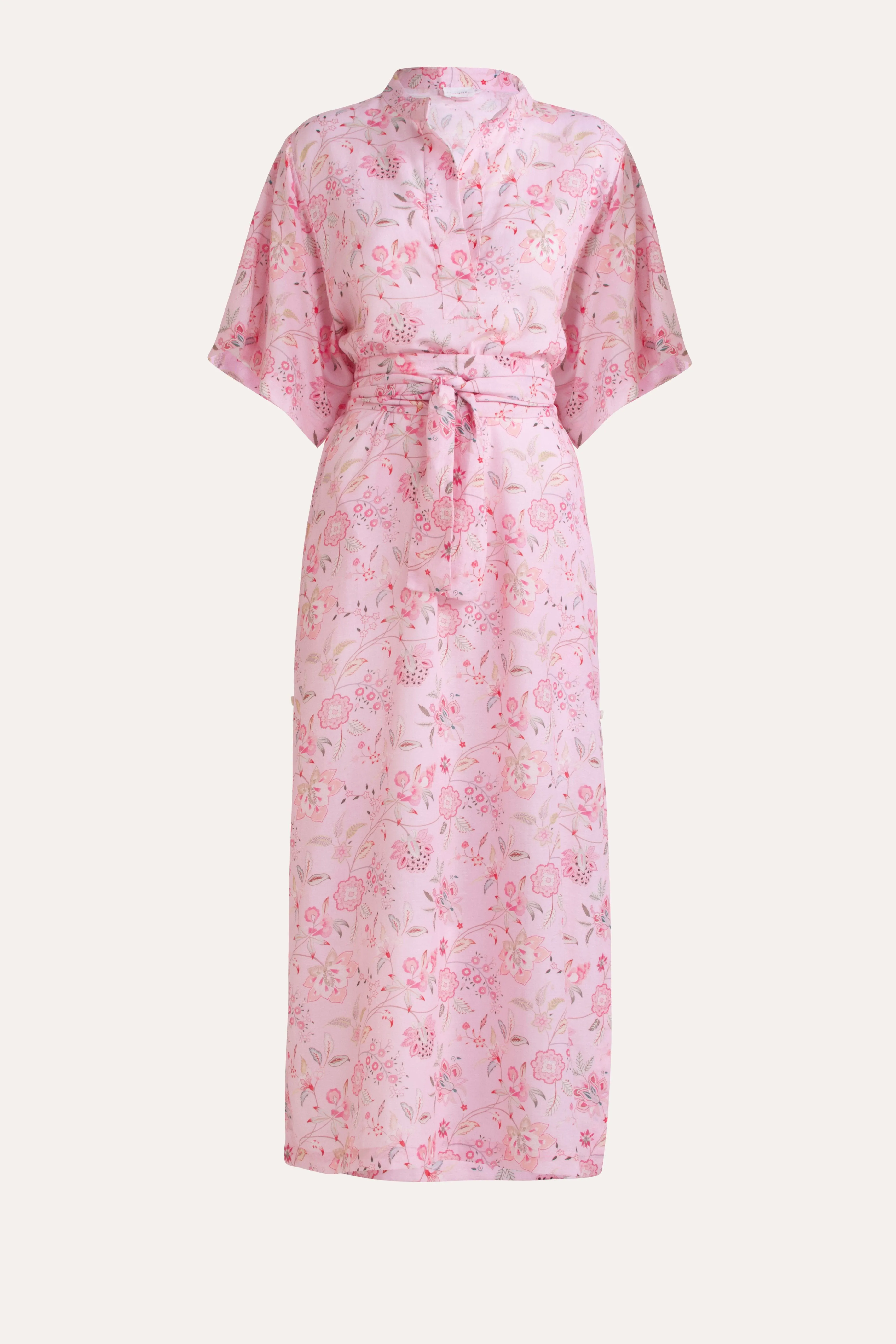 Harlow Pink Floral Cotton-Linen Dress