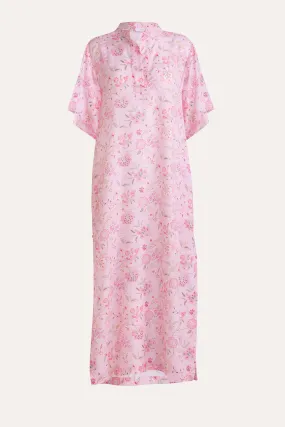 Harlow Pink Floral Cotton-Linen Dress