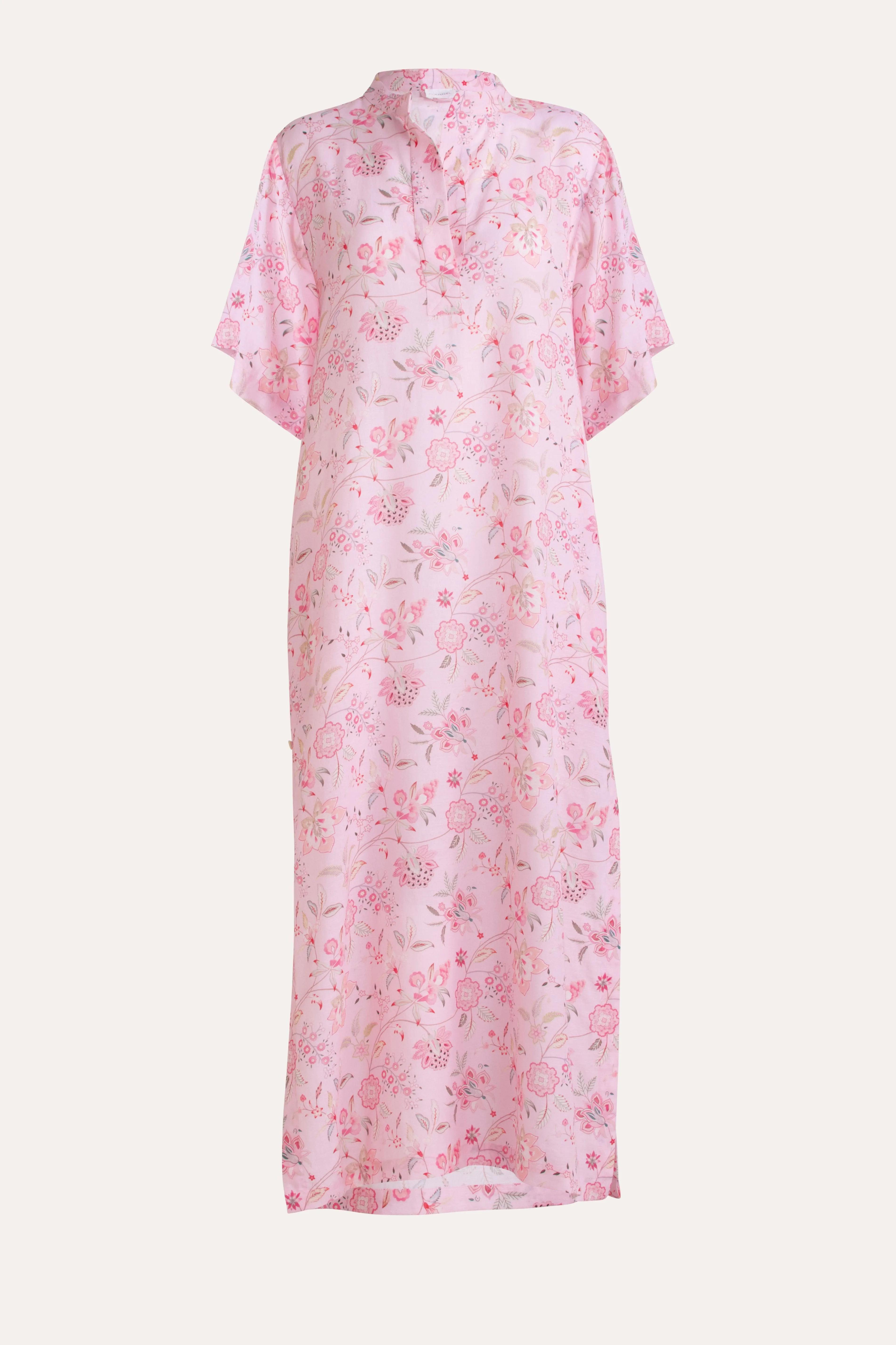 Harlow Pink Floral Cotton-Linen Dress