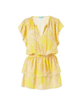 Keri Tropical Yellow Short Dress