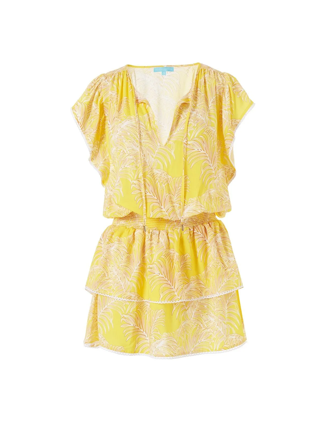 Keri Tropical Yellow Short Dress