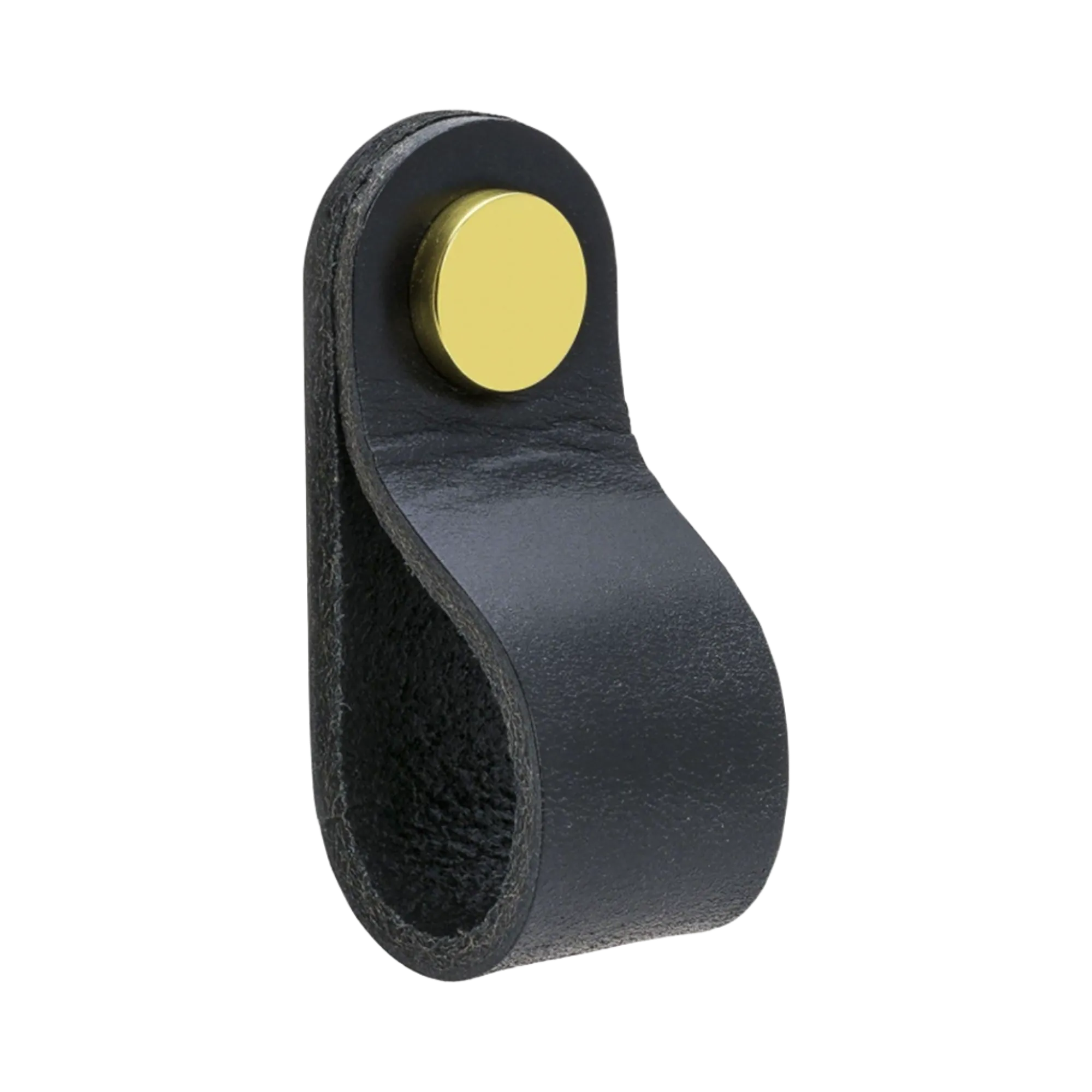 Knob Loop | Round | 6.5cm | Black Leather