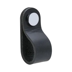 Knob Loop | Round | 6.5cm | Black Leather
