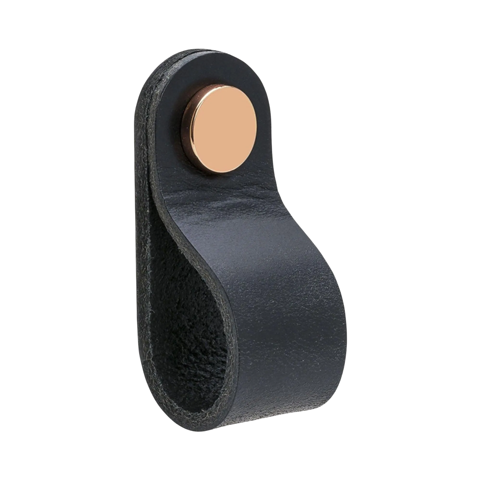 Knob Loop | Round | 6.5cm | Black Leather