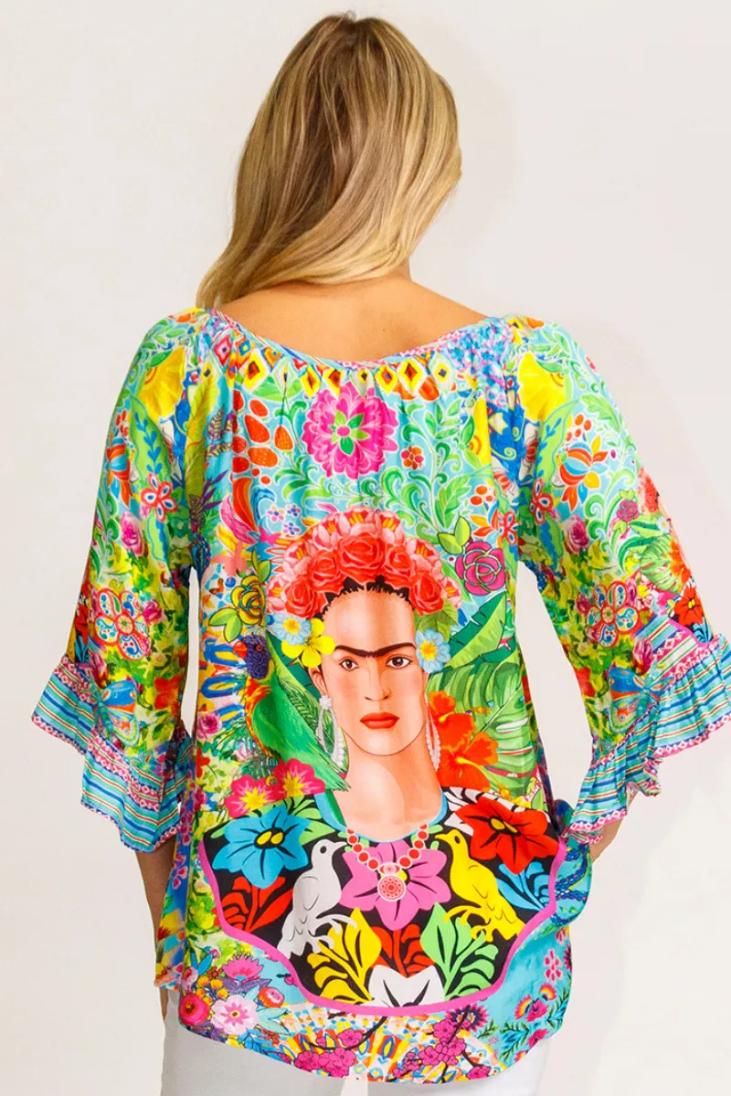 Lula Lifa Bonita Short Kimono Frida Kahlo - On Sale