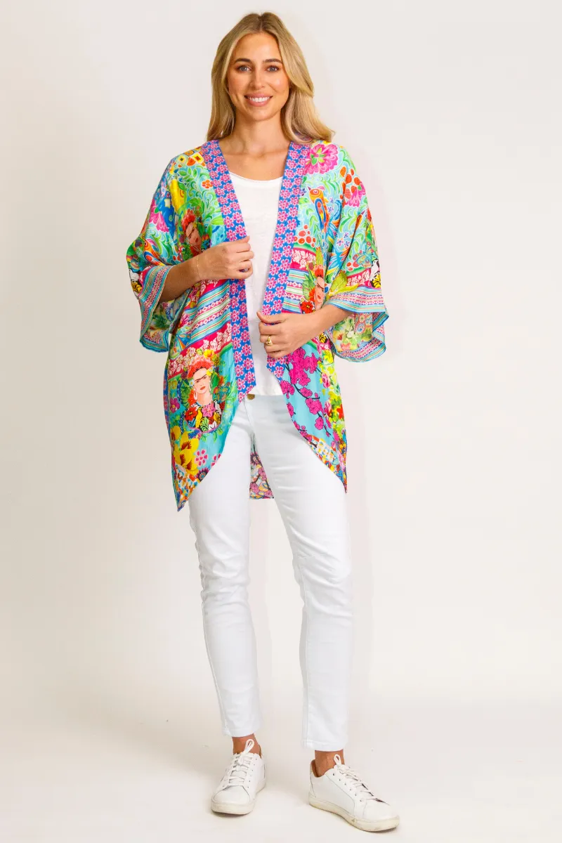 Lula Lifa Bonita Short Kimono Frida Kahlo - On Sale