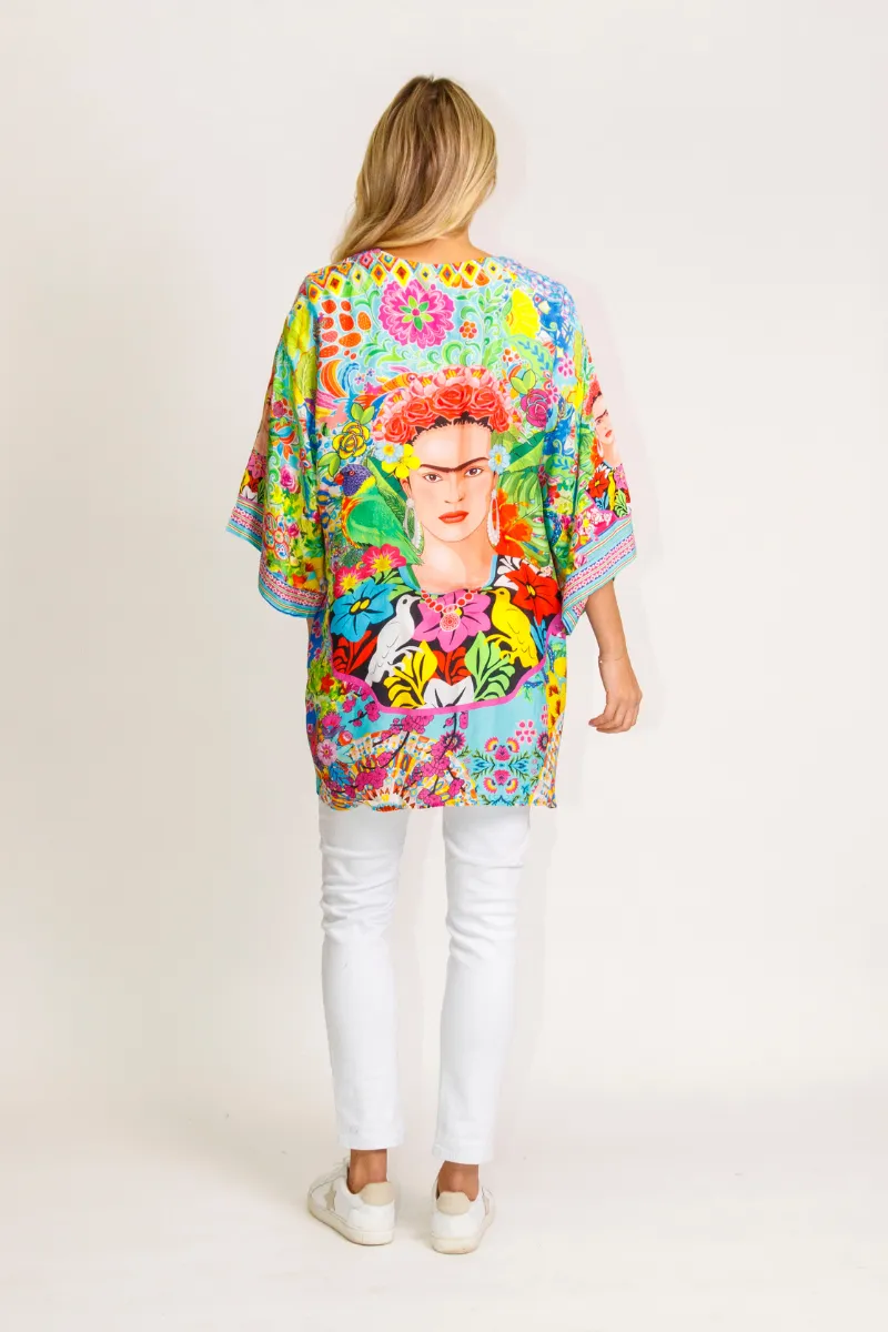 Lula Lifa Bonita Short Kimono Frida Kahlo - On Sale