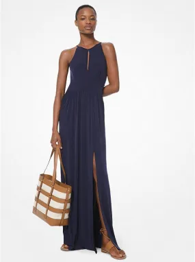 Matte Jersey Halter Maxi Dress