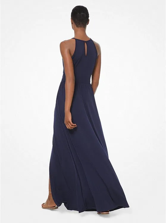 Matte Jersey Halter Maxi Dress
