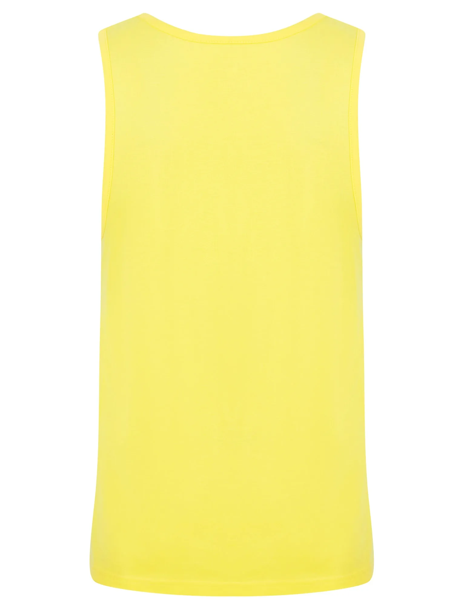 Palm Springs Motif Print Cotton Vest Top in Snapdragon Yellow - South Shore