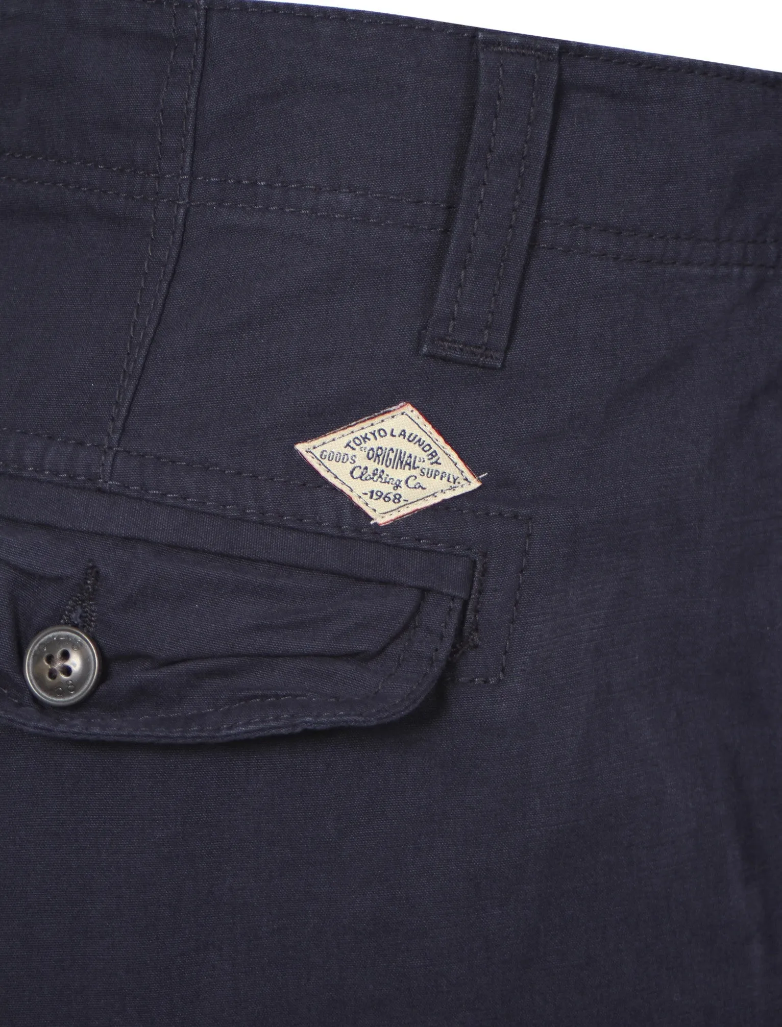 Patterson Cotton Cargo Shorts in Blue - Tokyo Laundry