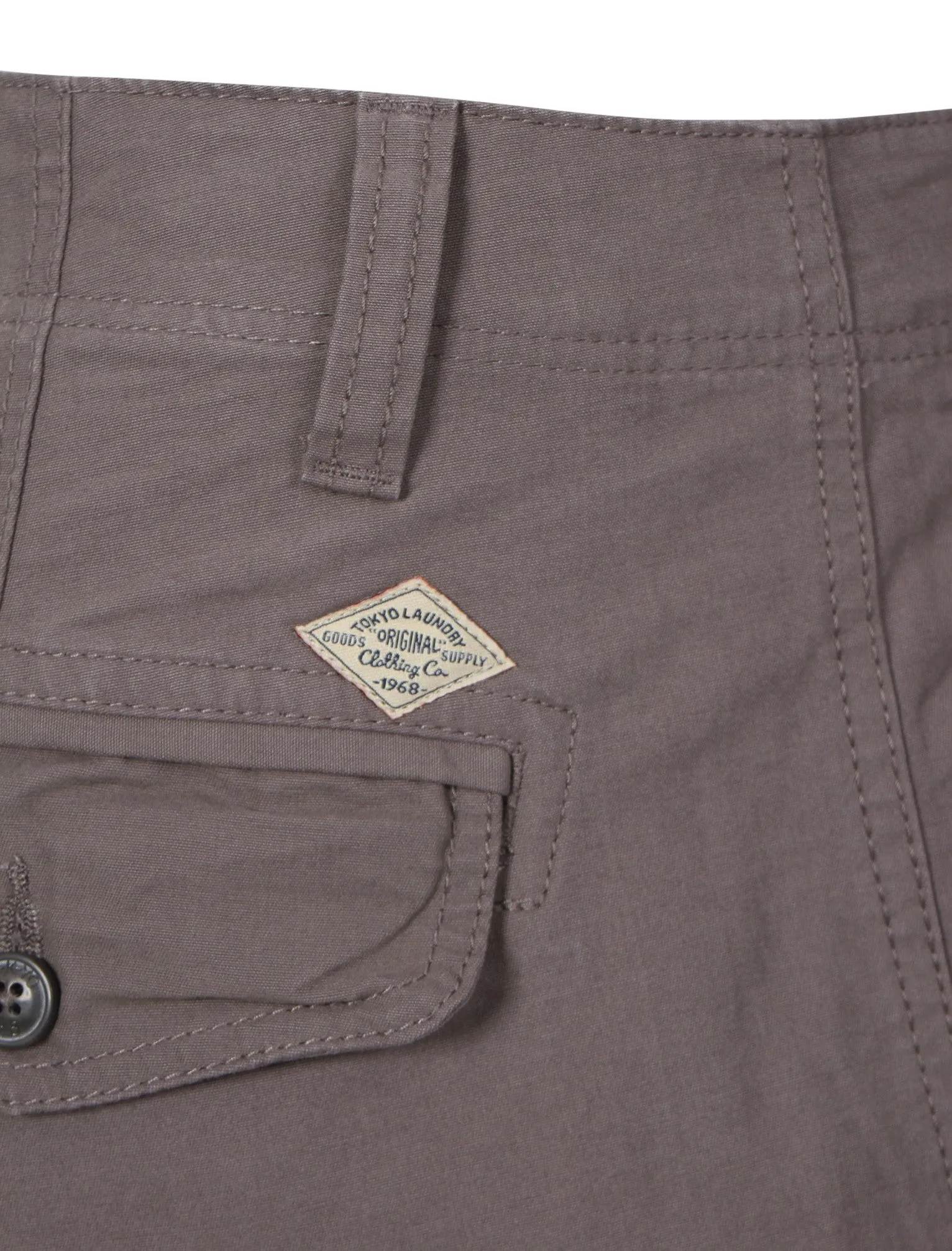 Patterson Cotton Cargo Shorts in Grey - Tokyo Laundry