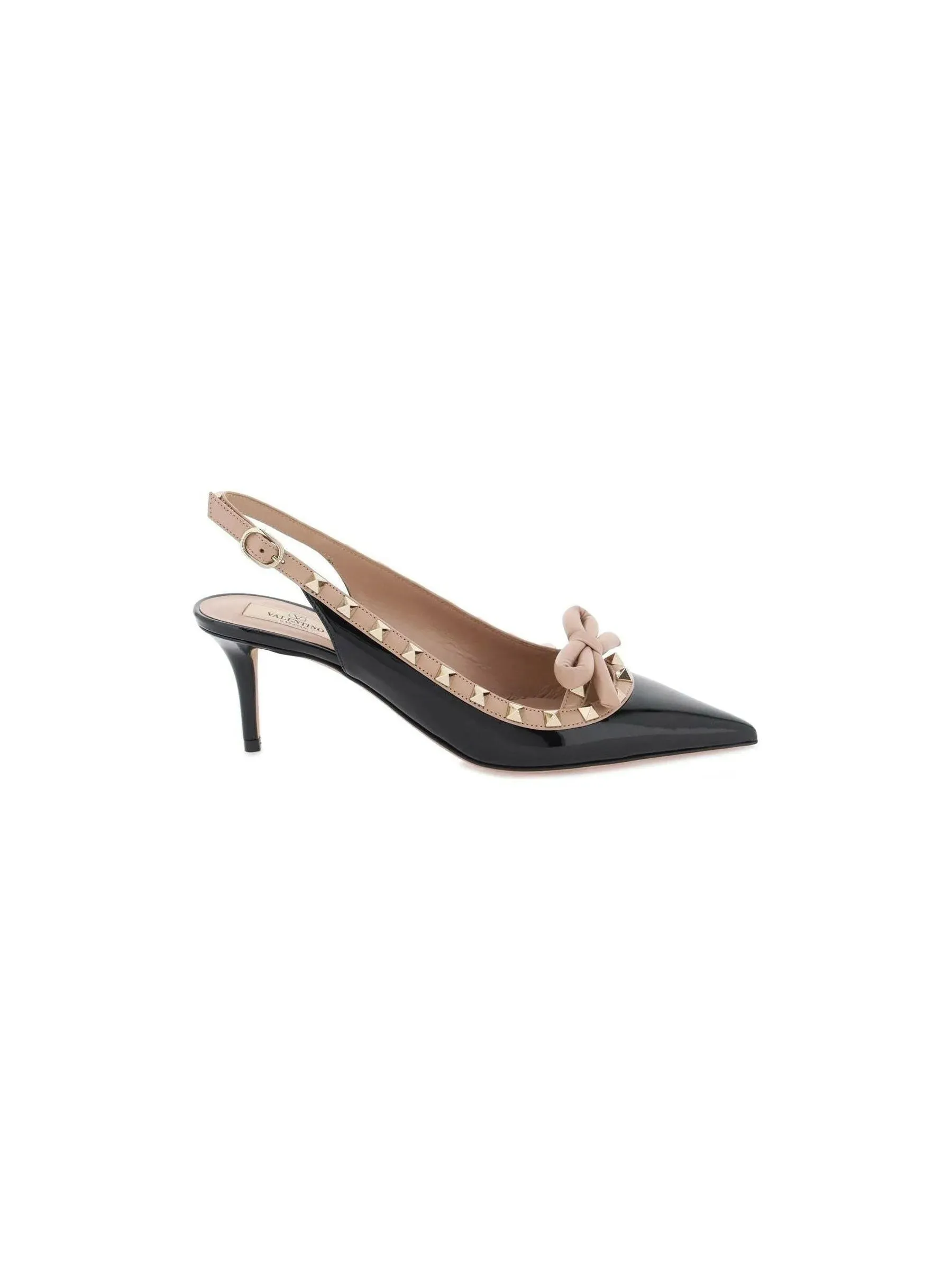 Rockstud Bow Slingback Pumps