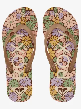 Roxy "Tahiti" Women's Flip Flops - Brown Combo