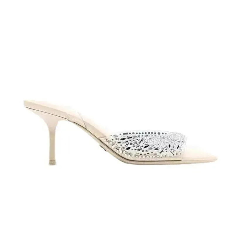 Sandals Rhinestone Square Toe Sandals Women