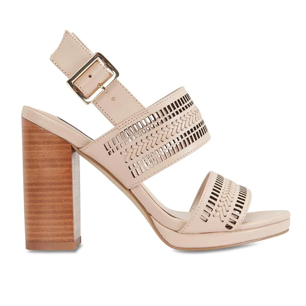 Scorpio Heel in Nude Leather