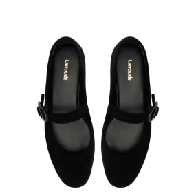 Verona Ballet Flat In Black Suede by Larroudé