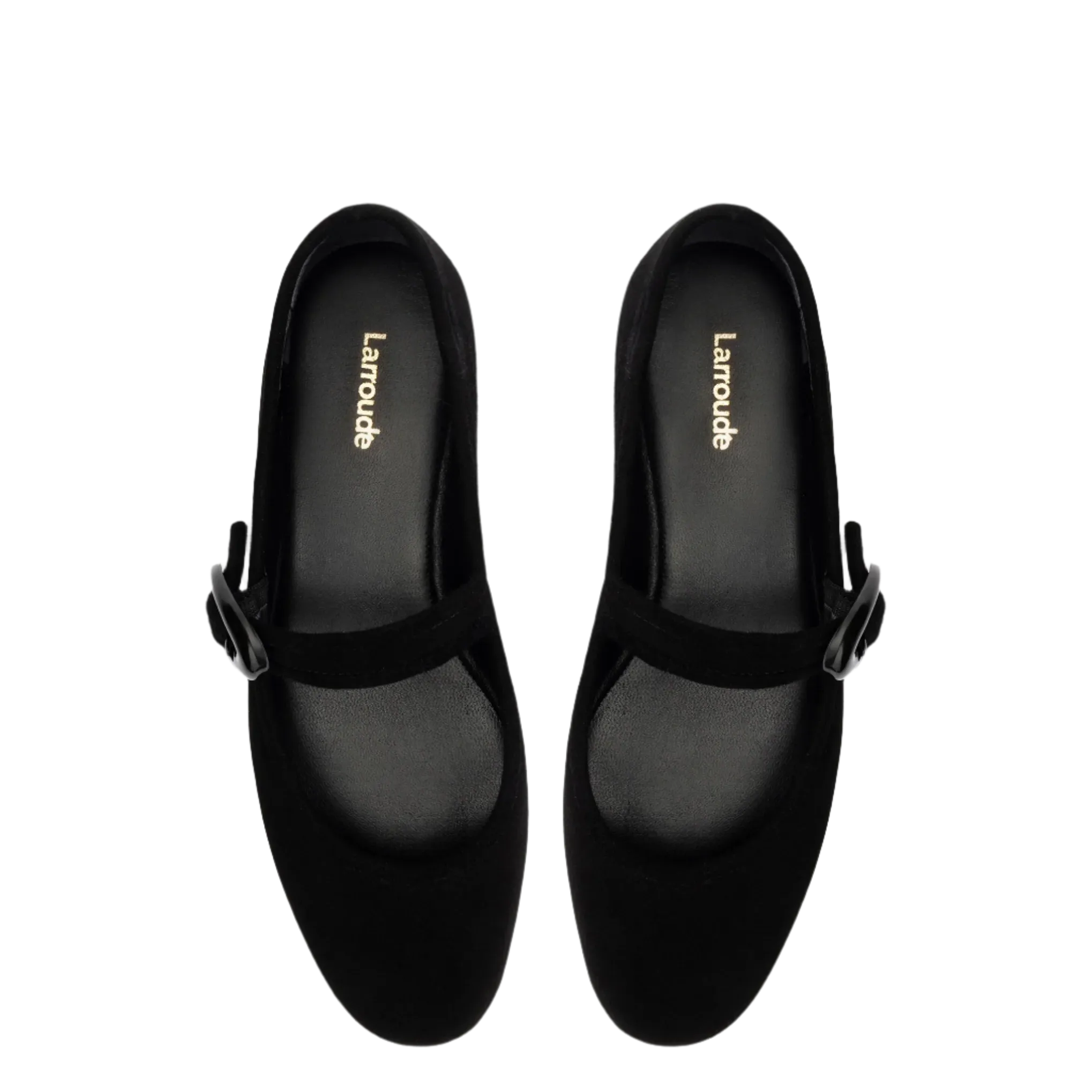 Verona Ballet Flat In Black Suede by Larroudé