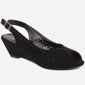 Women "NIKE" Diamantes Buckle Fastening Wedge Heel Sandals
